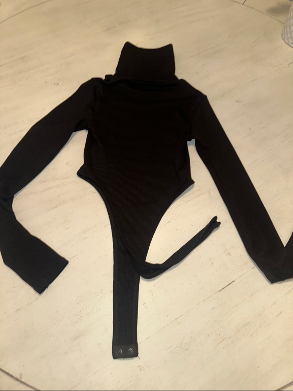 Zara Black Ribbed Turtleneck Bodysuit
